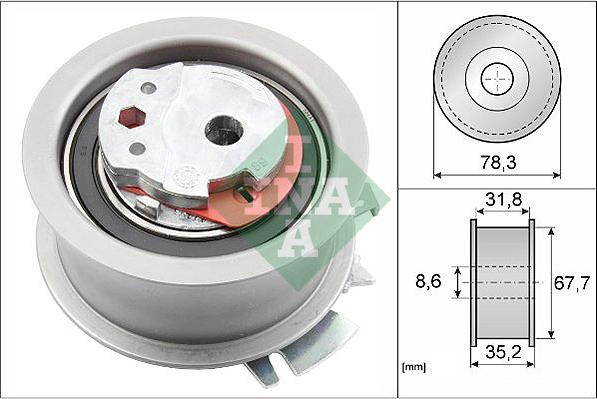 Rola intinzator.curea distributie Rola de tensionare curea de distributie AUDI A3 A4 A6 MITSUBISHI LANCER SEAT ALTEA TOLEDO III DODGE JOURNEY (JC), Dubita, 06.2008 - INA 531 0628 30