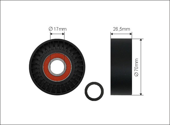 Rola intinzator,curea transmisie (1100 CAFFARO) JEEP,MERCEDES-BENZ