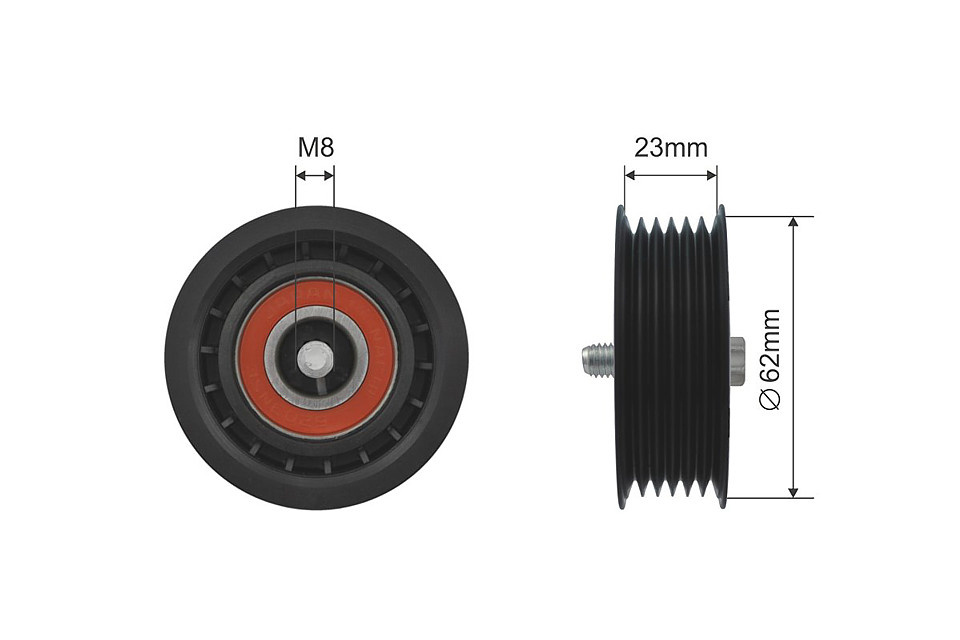 ROLA INTINZATOR CUREA TRANSMISIE, ALFA ROMEO GIULIETTA, CHRYSLER DELTA, FIAT 500L, 500X, BRAVO II, TIPO, JEEP RENEGADE, LANCIA DELTA III 1.6 d/1.9/2.0 d 08.08-