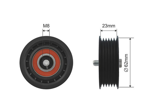 ROLA INTINZATOR CUREA TRANSMISIE, ALFA ROMEO GIULIETTA, CHRYSLER DELTA, FIAT 500L, 500X, BRAVO II, TIPO, JEEP RENEGADE, LANCIA DELTA III 1.6 d/1.9/2.0 d 08.08-