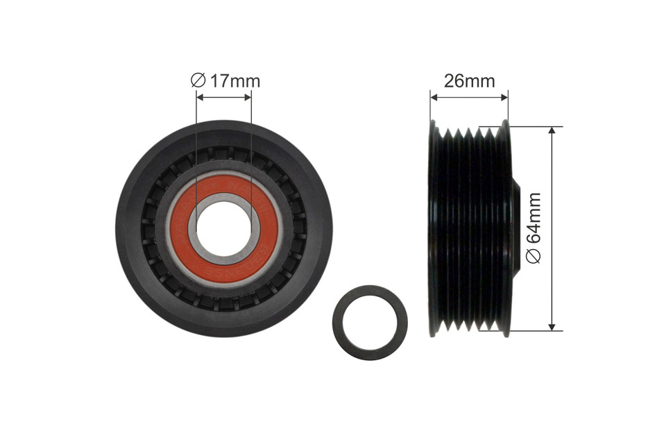 ROLA INTINZATOR CUREA TRANSMISIE, AUDI A4, A5, A6, A8; BMW 3 (E46); MERCEDES C (W203, W204), E (W209, W211, W212), S (W220), VITO, SPRINTER; SKODA SUPERB; VW PASSAT 1.8-3.5 12.96-