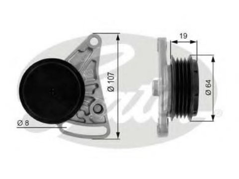 Rola intinzator,curea transmisie AUDI A4 limuzina (8D2, B5), AUDI A6 limuzina (4A, C4), AUDI CABRIOLET (8G7, B4) - GATES T38068