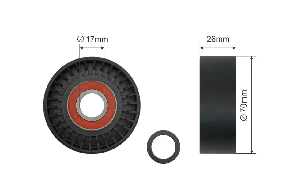 ROLA INTINZATOR CUREA TRANSMISIE, BMW 1 (E81), 3 (E46), 3 (E90), 3 (E91), 3 (E93), X1 (E84), X3 (E83), Z4 (E85) 1.6/1.8/2.0 12.00-06.15