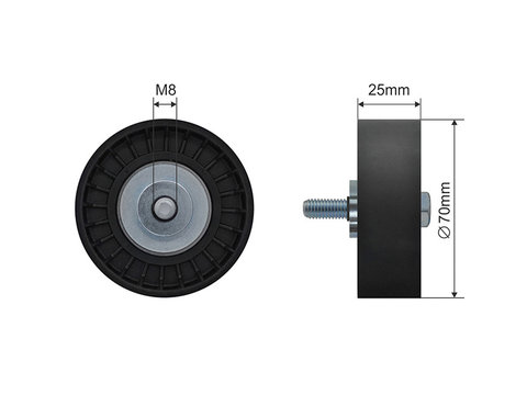 ROLA INTINZATOR CUREA TRANSMISIE, FORD C-MAX II, FIESTA VI, FOCUS III, GALAXY II, GALAXY III, GALAXY MK II, KUGA II 1.5/1.6/1.6ALK 04.10-