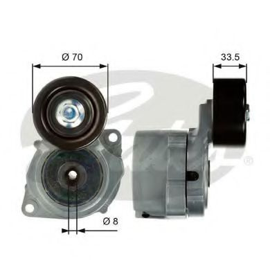 Rola intinzator curea transmisie HONDA CR-V Mk II (RD_) (2001 - 2006) GATES T39102
