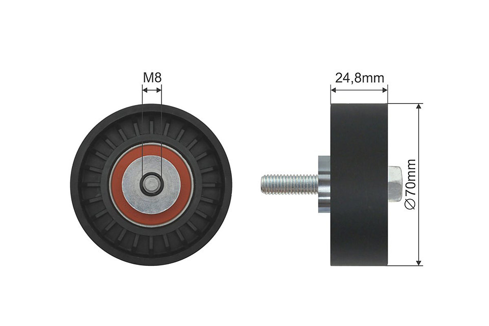 ROLA INTINZATOR CUREA TRANSMISIE, MERCEDES C (CL203), C T-MODEL (S202), C T-MODEL (S203), C (W202), C (W203), CLK (A208), CLK (C208), E T-MODEL (S210), E (W210), SLK (R170) 2.0/2.3 10.95-04.04