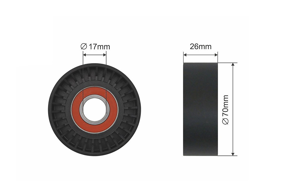 ROLA INTINZATOR CUREA TRANSMISIE, MERCEDES SPRINTER 3.5-T (906), SPRINTER 3-T (906), SPRINTER 4.6-T (906), SPRINTER 5-T (906) 3.0 d 06.06-