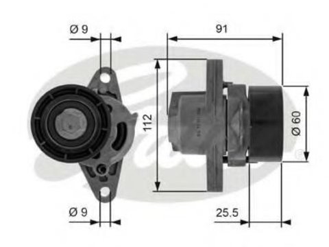 Rola intinzator,curea transmisie RENAULT LAGUNA I I (B56_, 556_), RENAULT LAGUNA I Estate (K56_), RENAULT MEGANE I (BA0/1_) - GATES T38456