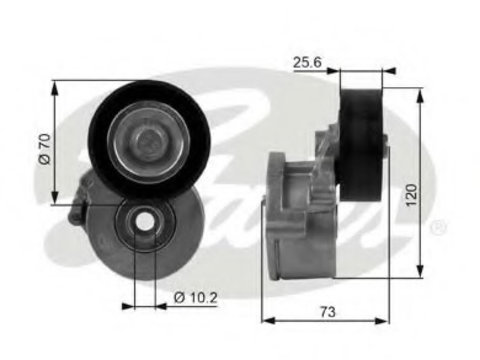 Rola intinzator curea transmisie T38237 GATES pentru Fiat Scudo Peugeot Expert Peugeot 407 CitroEn C4 CitroEn C5 Peugeot 307 Peugeot 607 CitroEn C8 Peugeot 807 CitroEn Dispatch CitroEn Jumpy Fiat Ulysse Peugeot 308