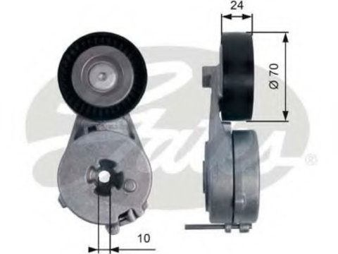 Rola intinzator curea transmisie T39122 GATES pentru Vw Amarok Audi A5 Audi A4 Vw Multivan Audi Q5 Seat Exeo Vw Transporter