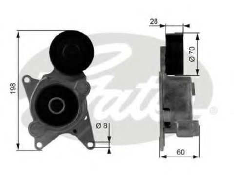 Rola intinzator,curea transmisie TOYOTA AVENSIS limuzina (T25), TOYOTA AVENSIS Combi (T25), TOYOTA AVENSIS (T25_) - GATES T38435