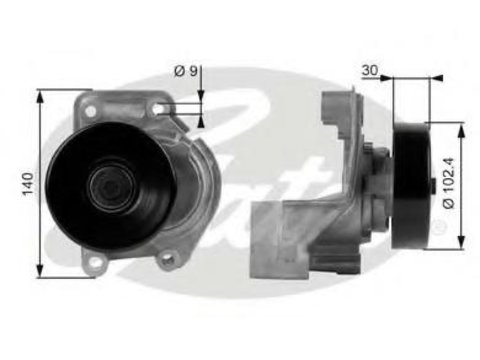 Rola intinzator,curea transmisie TOYOTA PRADO (UZJ100), LEXUS GS limuzina (UZS161, JZS160), LEXUS LS limuzina (UCF20) - GATES T38173