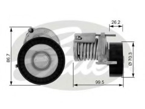 Rola intinzator,curea transmisie VW POLO (6R, 6C) (2009 - 2016) GATES T38214 piesa NOUA