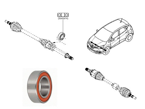 Rulment planetara dreapta Nissan Juke Note QASHQAI X Trail