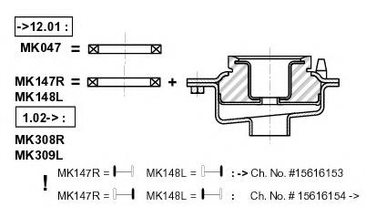 Rulment sarcina suport arc Citroen RELAY bus (230P), FIAT DUCATO caroserie (230L), PEUGEOT BOXER bus (230P) - MONROE MK147R