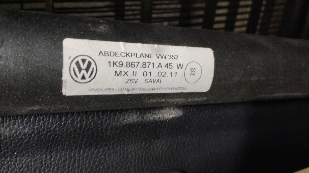 RULOU PORTBAGAJ VW GOLF 5, 6 COD 1k9867871a