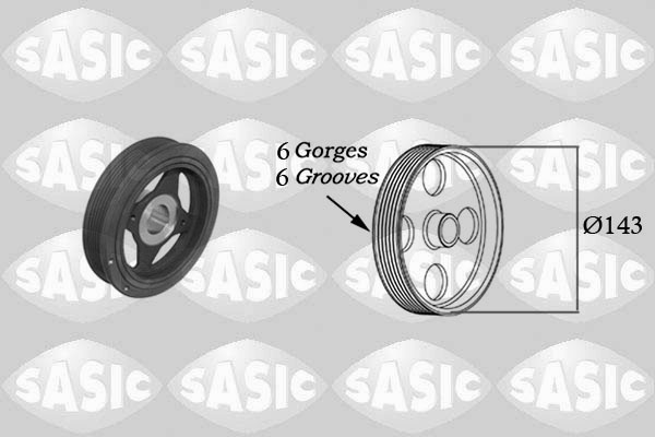 SASIC Fulie curea, arbore cotit 2154023 se potriveste la RENAULT FLUENCE (L3_) 2010 2011 2012 2013 2014 2015