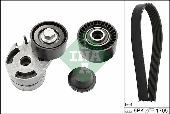 Schaeffler INA Set curea transmisie cu caneluri 529001210 pentru masina CITROEN XSARA Break (N2) 8HX (DV4TD) 1398cc 68cp 50kW 2003 2004 2005