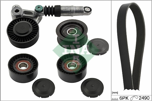 Schaeffler INA Set curea transmisie cu caneluri 529020910 compatibil cu AUDI A8 D3 (4E2, 4E8) ASB 2967cc 233cp 171kW 2003 2004 2005 2006 2007 2008 2009 2010