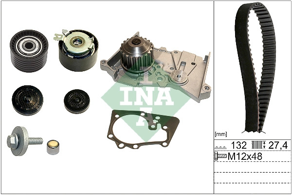Schaeffler INA Set pompa apa + curea dintata 530064030 pentru masina RENAULT SANDERO/STEPWAY II (B8_) UNKNOWN 1598cc 102cp 75kW 2014 2015 2016 2017 2018 2019