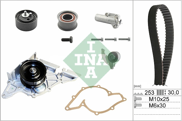Schaeffler INA Set pompa apa + curea dintata 530017933 la AUDI A4 B6 Cabriolet (8H7) BDV 2393cc 170cp 125kW 2002 2003 2004 2005