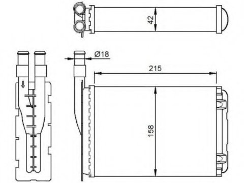 Schimbator caldura incalzire habitaclu 507339 NRF pentru Renault 5 Renault Le Renault Super Renault 9 Renault Alliance Renault 11 Renault Encore Renault Espace Renault Express Renault Extra Renault Rapid Renault Twingo