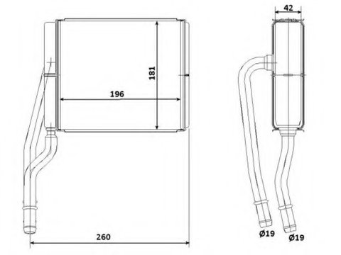 Schimbator caldura incalzire habitaclu 53206 NRF pentru Ford Focus Ford Transit Ford Tourneo