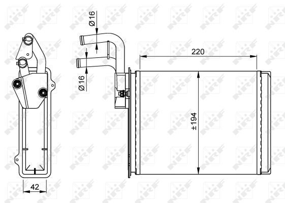 Schimbator caldura incalzire habitaclu 54357 NRF p