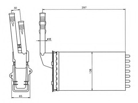 Schimbator caldura incalzire habitaclu 58064 NRF pentru CitroEn Ax Peugeot 106 CitroEn Saxo