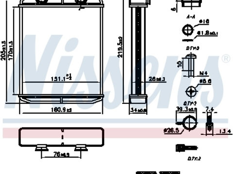 Schimbator caldura incalzire habitaclu 707196 NISSENS pentru Dacia Sandero Dacia Logan Renault Clio Renault Captur Renault Loganstepway Renault Symbol Renault Thalia Renault Sanderostepway