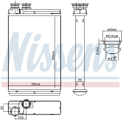 Schimbator caldura incalzire habitaclu 71158 NISSENS pentru CitroEn C5 Peugeot 407 CitroEn Berlingo CitroEn C4 Peugeot Grand Peugeot Partner Peugeot Ranch