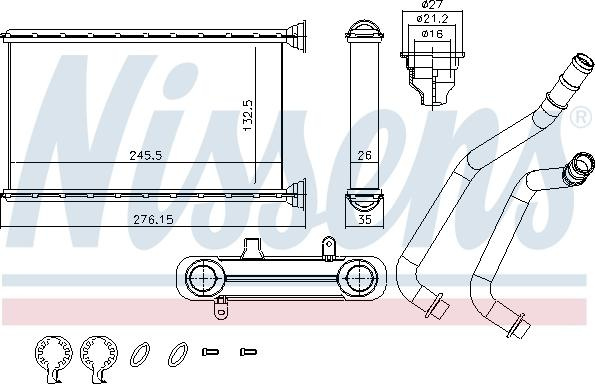 Schimbator caldura. incalzire habitaclu Heater BMW 1 F20 1 F21 2 F22 F87 2 F23 3 F30 F80 3 F31 3 GRAN TURISMO F34 4 F32 F8 BMW 1 (5 door) II (F20), Hatchback, 07.2011 - 06.2019 Nissens 707190