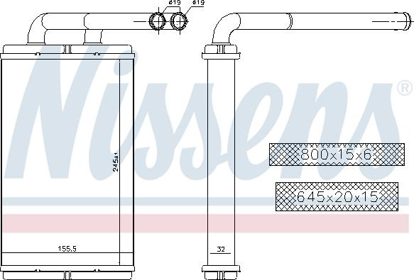 Schimbator caldura. incalzire habitaclu Heater CHEVROLET CAPTIVA OPEL ANTARA A 2.0 d-3.2 06.06- CHEVROLET CAPTIVA SPORT, Crossover, 01.2007 - Nissens 73676