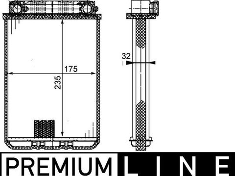 Schimbator caldura, incalzire habitaclu MAHLE AH 77 000P