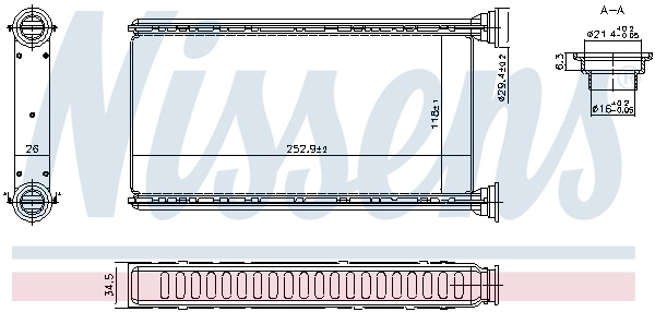 Schimbator caldura, incalzire habitaclu NISSENS 707288 compatibil cu SUBARU IMPREZA hatchback (GR, GH, G3) 2007 2008 2009 2010 2011 2012 2013
