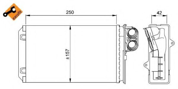 Schimbator caldura, incalzire habitaclu PEUGEOT 406 Estate (8E/F) (1996 - 2004) NRF 58629 piesa NOUA