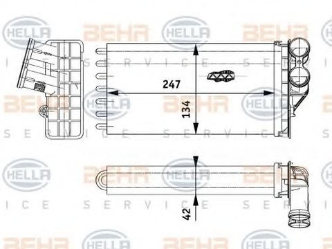 Schimbator caldura, incalzire habitaclu PEUGEOT 307 (3A/C), PEUGEOT 307 SW (3H), PEUGEOT 307 CC (3B) - HELLA 8FH 351 311-261