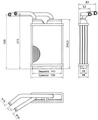 Schimbator caldura, incalzire habitaclu RENAULT TWINGO I (C06) (1993 - 2012) NRF 52214 piesa NOUA