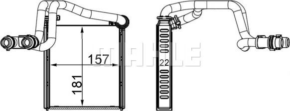 Schimbator caldura, incalzire habitaclu VW JETTA IV (162, 163, AV3, AV2), Sedan, 04.2010 - MAHLE AH 252 000S