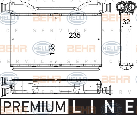 Schimbator caldura, incalzire habitaclu (8FH351315491 HELLA) BMW