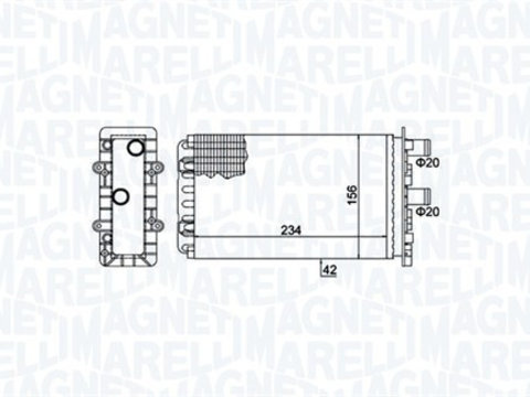 Schimbator caldura, incalzire habitaclu (350218475000 MAGNETI MARELLI) VW