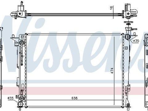 Schimbator de caldura 67466 NISSENS pentru Hyundai Ix35 Hyundai Tucson Kia Sportage