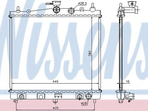 Schimbator de caldura 68700A NISSENS pentru Nissan March Nissan Micra Nissan Note