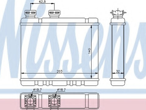 Schimbator de caldura 70513 NISSENS pentru Bmw Seria 3