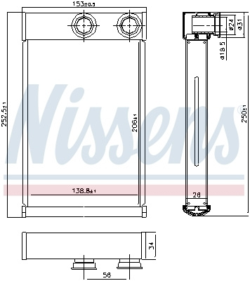 Schimbator de caldura 72669 NISSENS pentru Chevrolet Orlando Chevrolet Cruze Opel Ampera Chevrolet Volt Opel Insignia Chevrolet Malibu