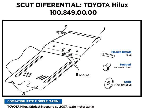 Scut Diferential Metalic Toyota Hilux 2007-. Toate