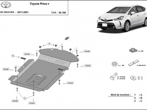 Scut metalic antifurt catalizator Toyota Prius 3+ 2015-2021