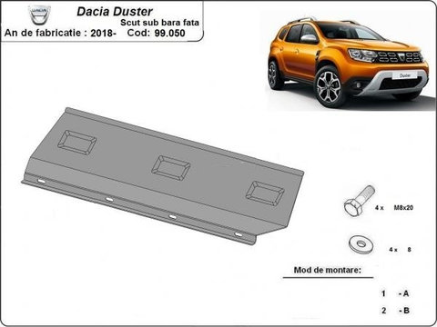 Scut metalic bara fata Dacia Duster III 2018-prezent