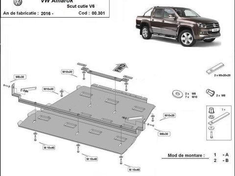 Scut metalic cutie de viteze automata V6 VW Amarok 2016-2022