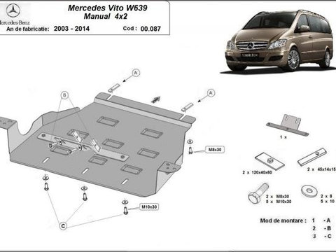 Scut metalic cutie de viteze Mercedes Viano W639 2.2Diesel, 2x4 2003-2014